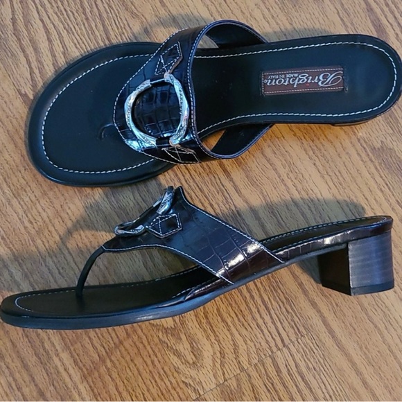 Brighton Women's Dark Brown Sandals with Silver Accents - Picture 2 of 8